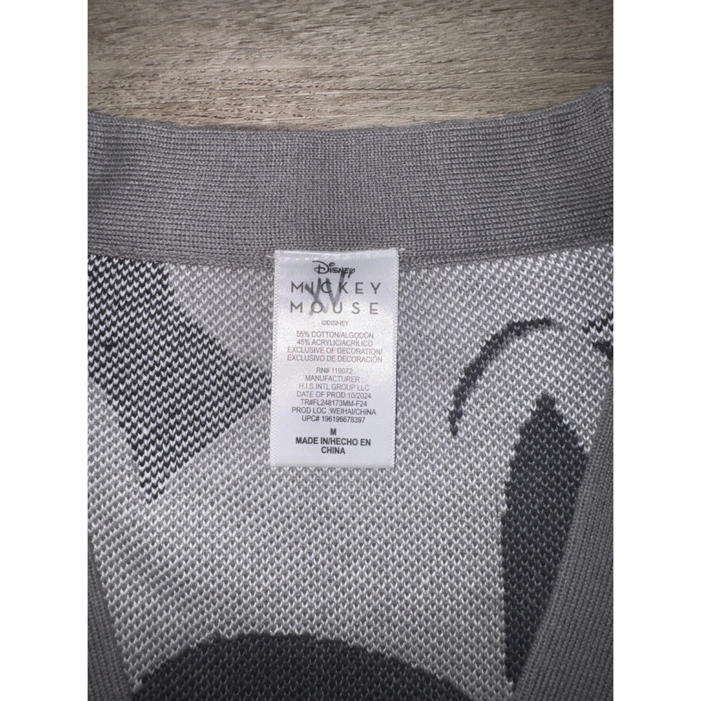 NWOT Disney Mickey Mouse Oversized Patch 5 Button Cardigan, Medium - Picture 5 of 8